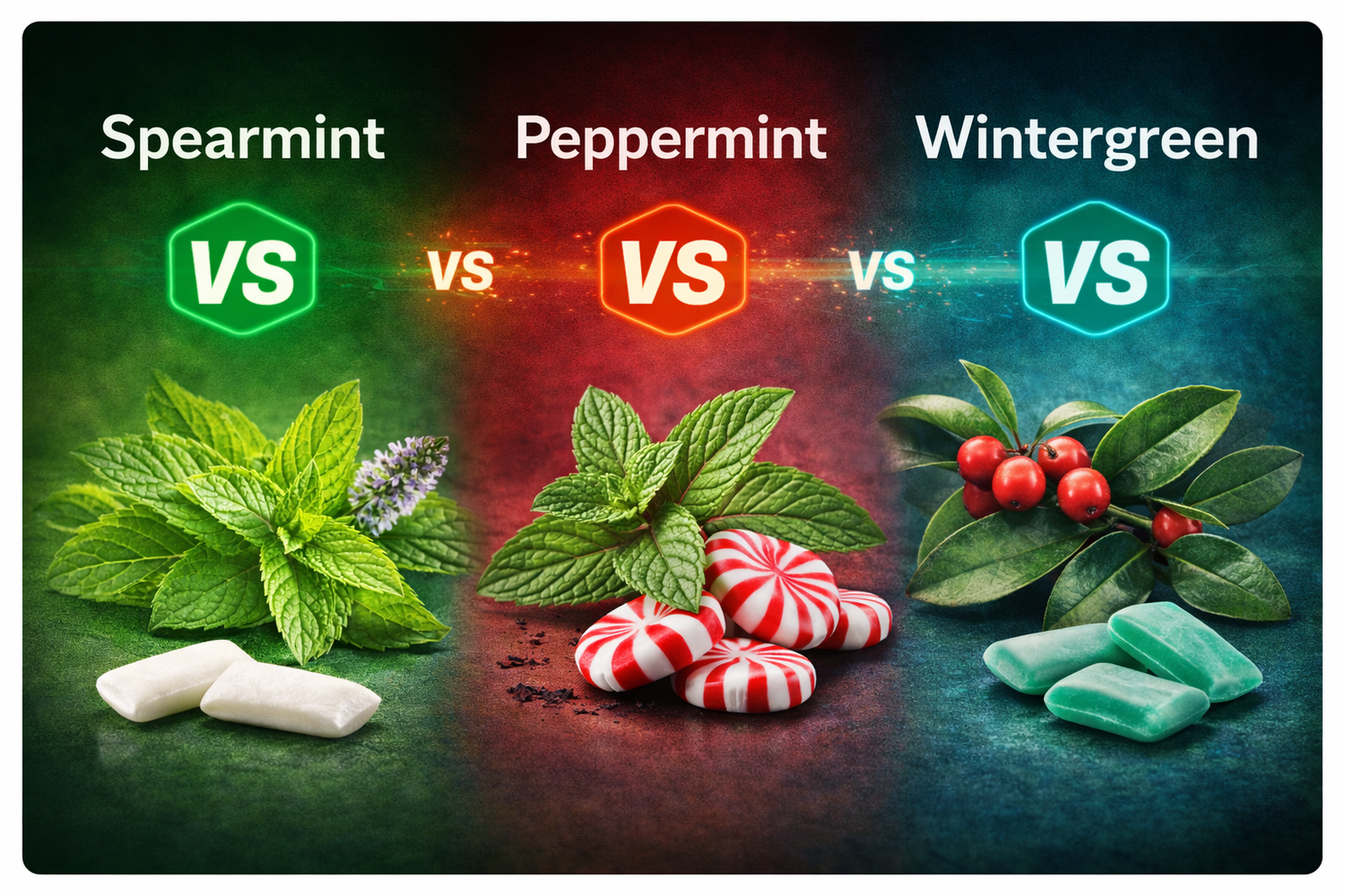 Spearmint vs Peppermint vs Wintergreen